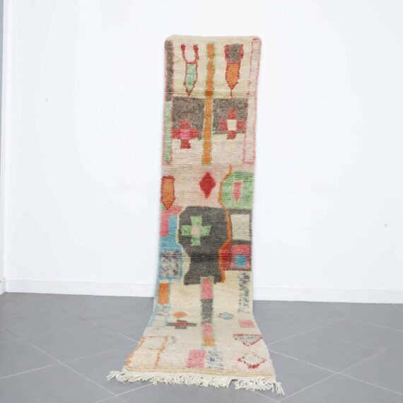 New Boujaad runner 11.1x2.4 Ft handmade in Morocco with contemporary Amazigh patterns
