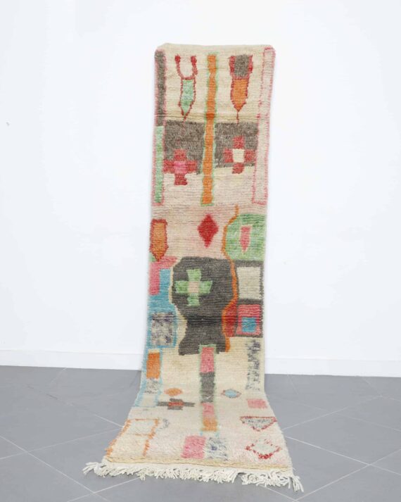 New Boujaad runner 11.1x2.4 Ft handmade in Morocco with contemporary Amazigh patterns