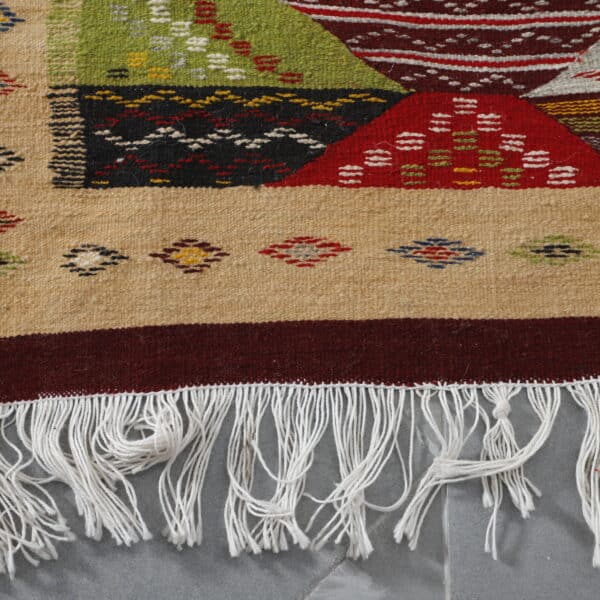 Berber Carpet Kilim Picasso Runner 6.7x2.4 Ft – Handwoven Moroccan Wool Rug - Image 3