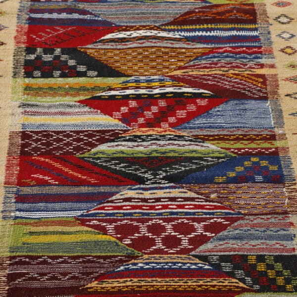 Berber Carpet Kilim Picasso Runner 6.7x2.4 Ft – Handwoven Moroccan Wool Rug - Image 4