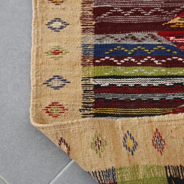 Berber Carpet Kilim Picasso Runner 6.7x2.4 Ft – Handwoven Moroccan Wool Rug - Image 5