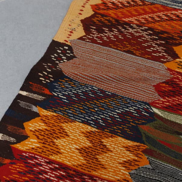 Berber Carpet Kilim Picasso Runner 16.7x2.2 Ft – Handwoven Moroccan Wool Rug - Image 2