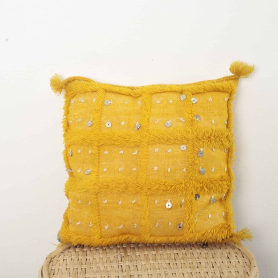 yellow Moroccan pillow