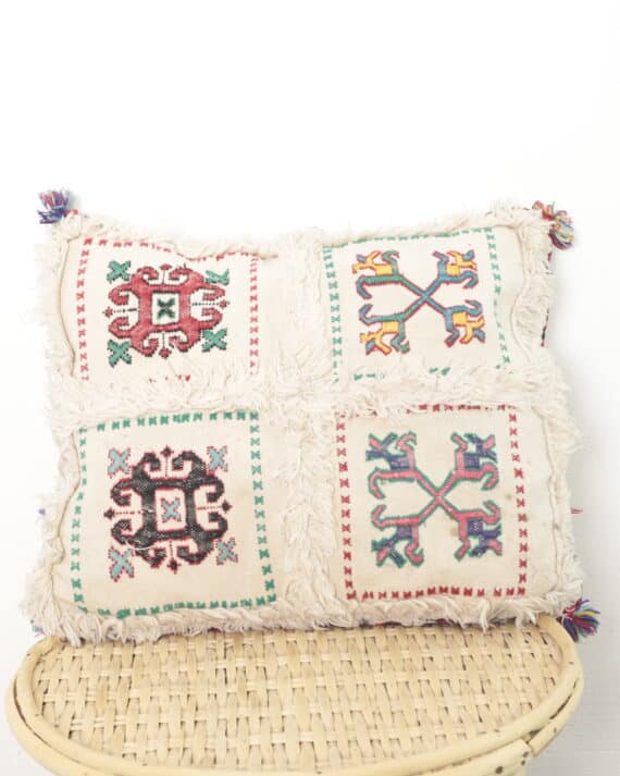 embroidered Moroccan pillow
