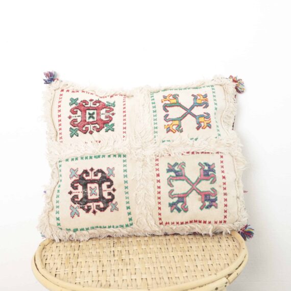 embroidered Moroccan pillow