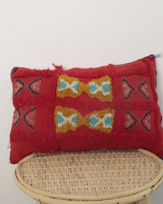 red Moroccan pillow