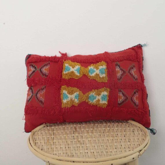 red Moroccan pillow