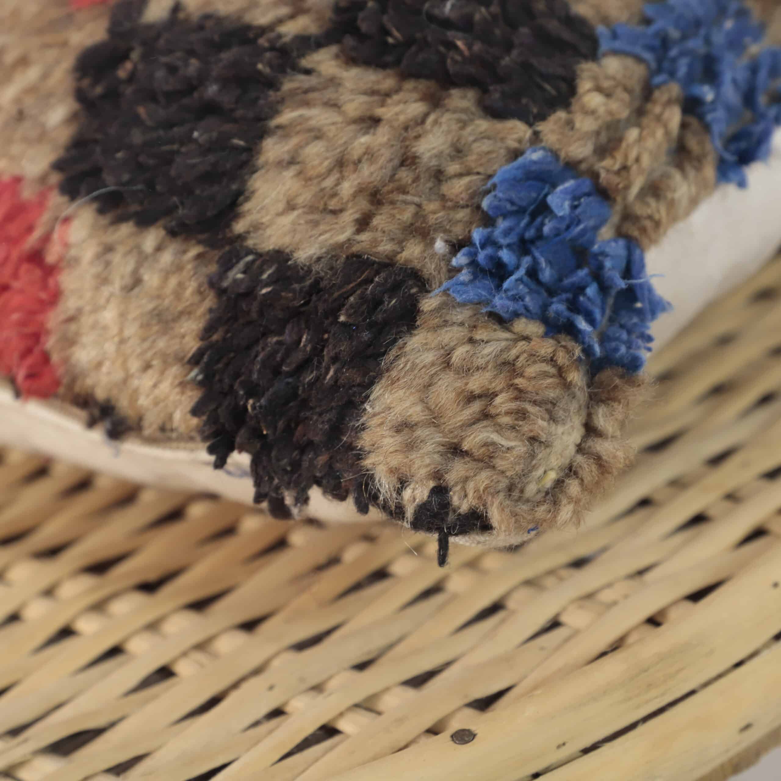 Moroccan checkered pillow – Handmade Wool Berber Cushion 45×34 cm Boho Home Décor - Image 4