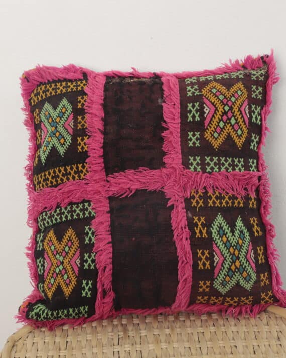 Embroidered Moroccan pillow