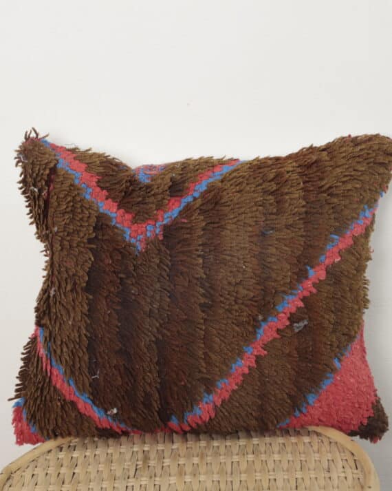 Brown Moroccan shag pillow