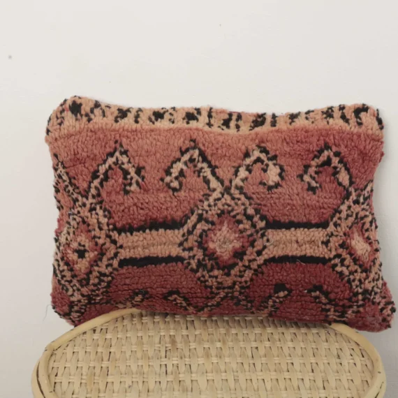 Minimalist Moroccan Pillow – Handmade Wool Cushion 39×36