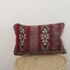 Moroccan Kilim Pillow Red – Handmade Berber Geometric Cushion