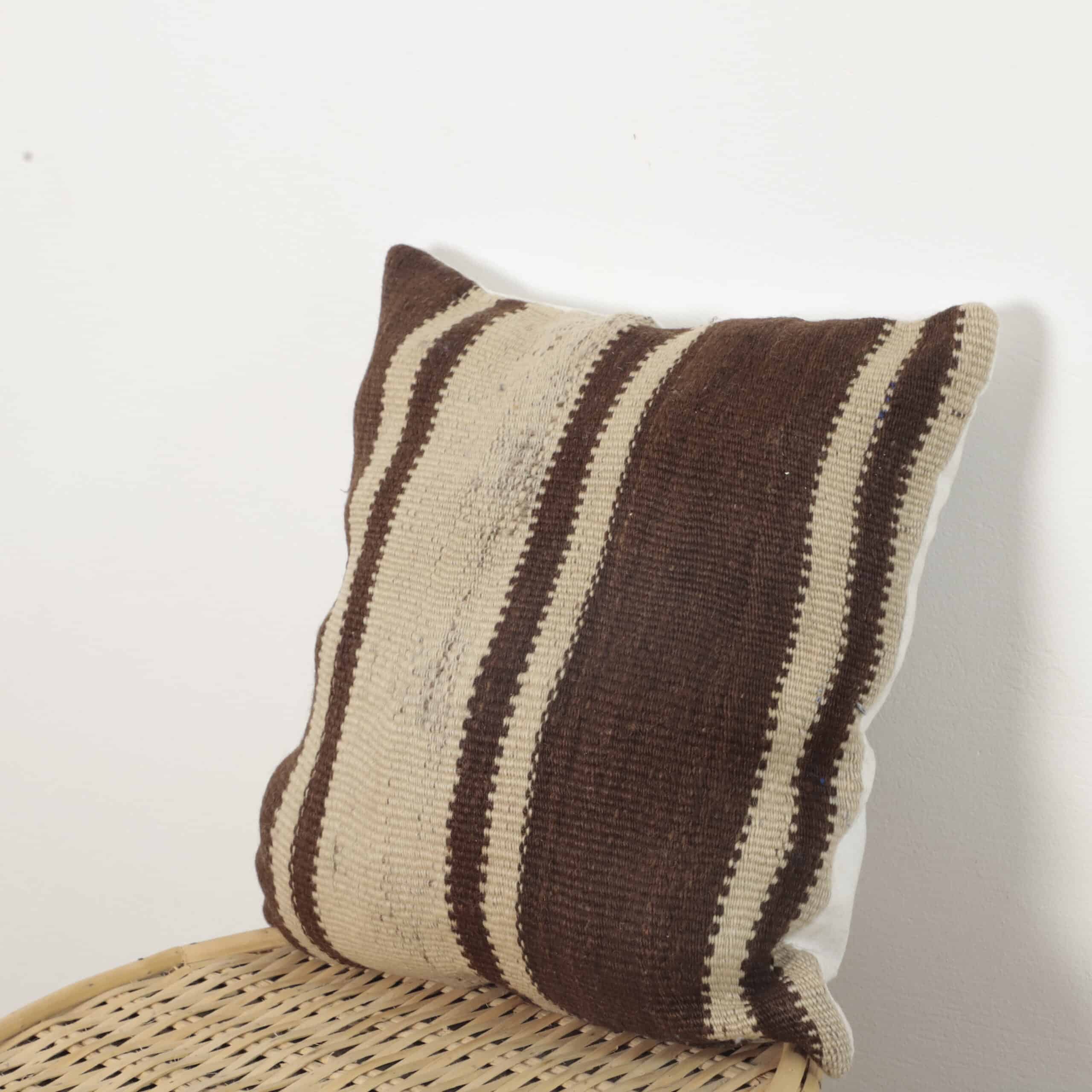 Handwoven Moroccan Kilim Pillow 37x36 cm | Authentic Berber Cushion - Image 4