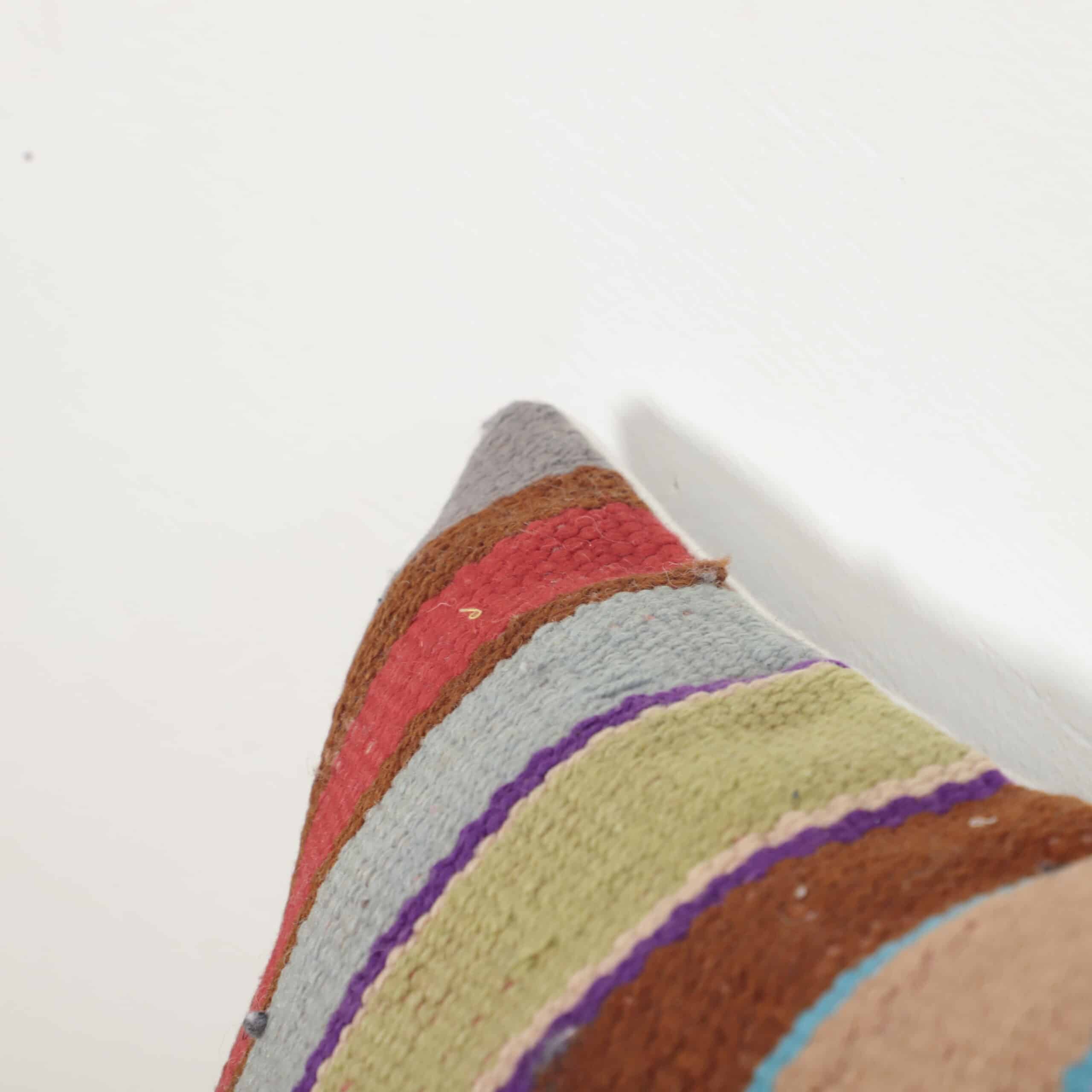 Moroccan Multicolor Kilim Pillow 37x36 cm | Handwoven Berber Cushion - Image 7