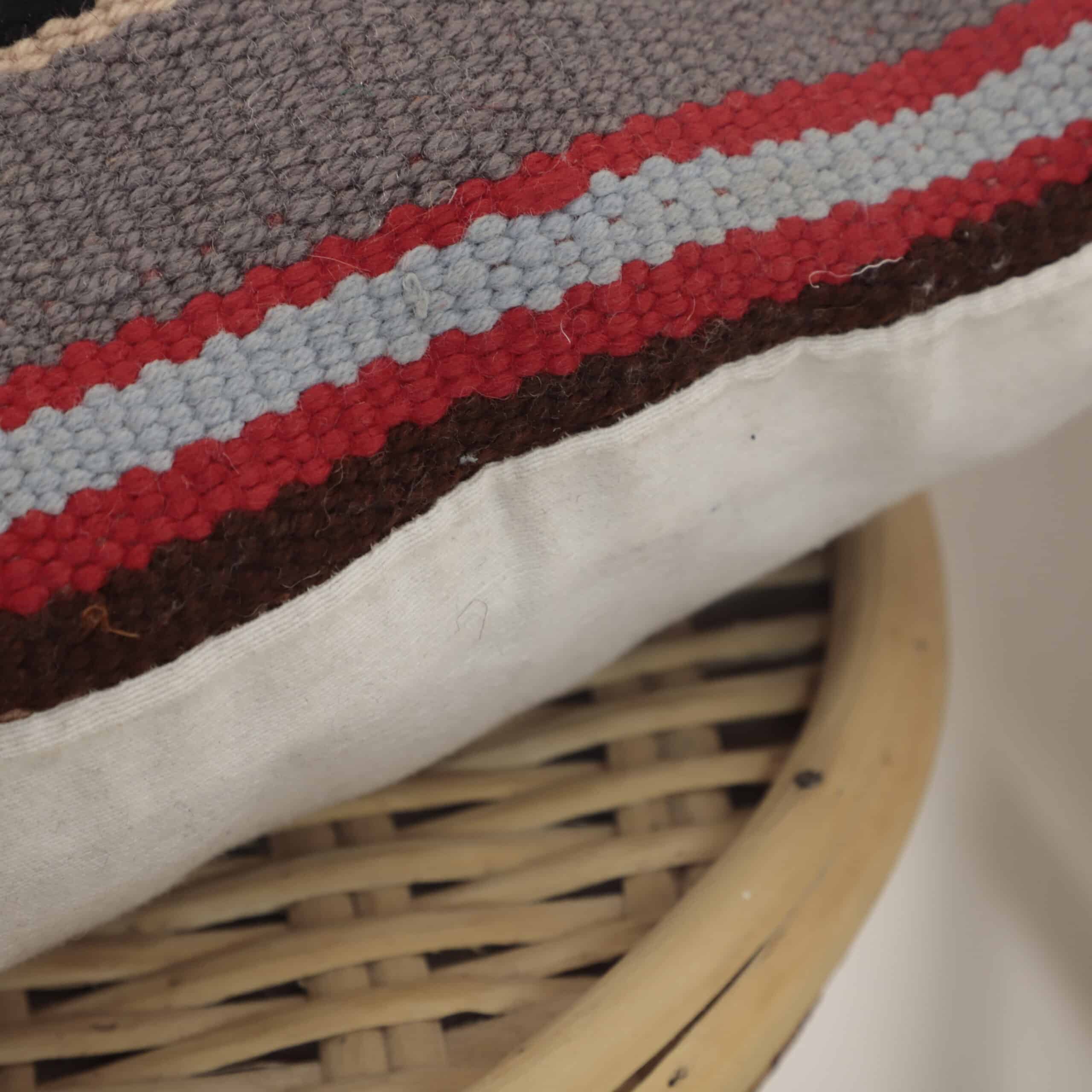 Moroccan Multicolor Kilim Pillow 37x36 cm | Handwoven Berber Cushion - Image 3