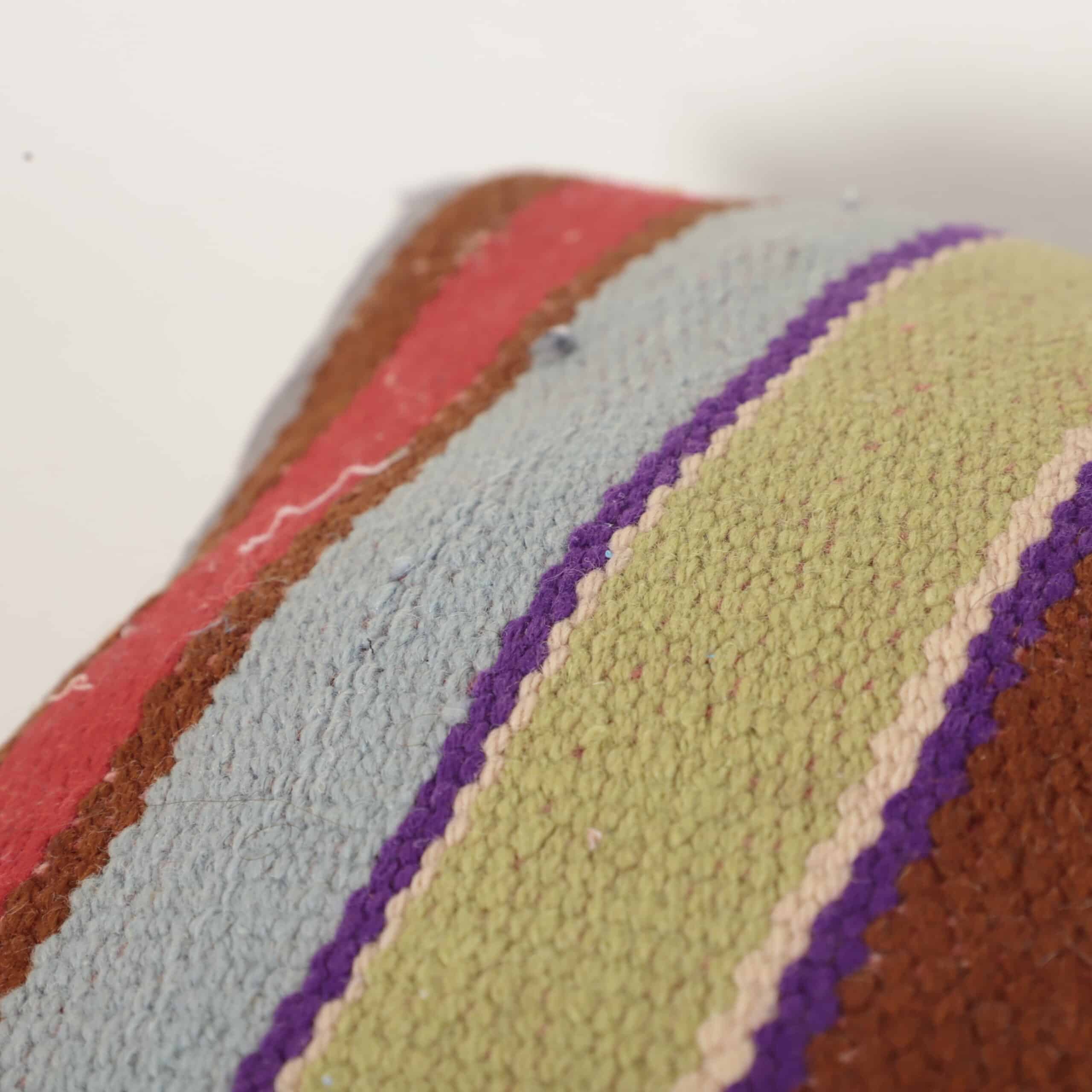 Moroccan Multicolor Kilim Pillow 37x36 cm | Handwoven Berber Cushion - Image 4