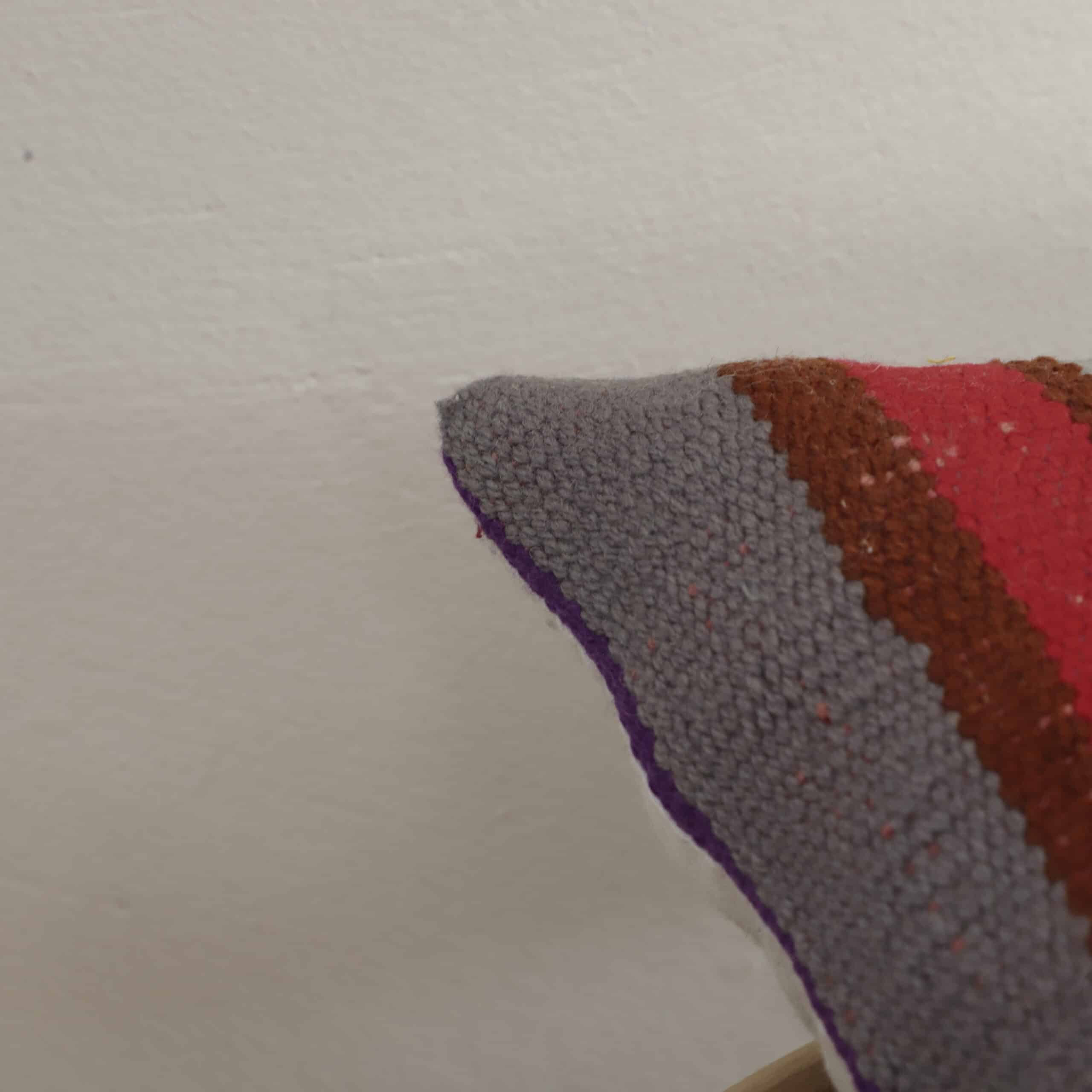 Moroccan Multicolor Kilim Pillow 37x36 cm | Handwoven Berber Cushion - Image 5