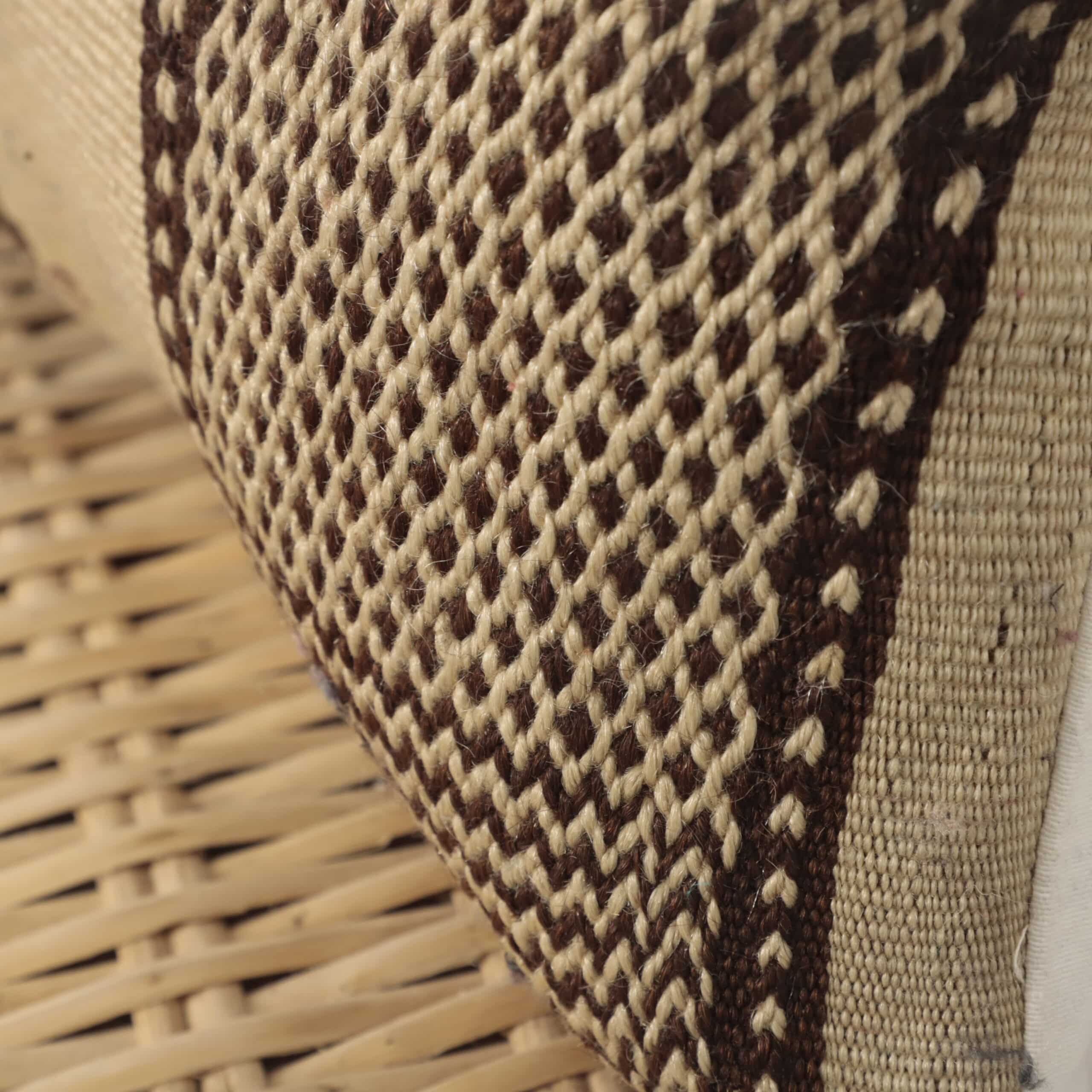 Moroccan Neutral Kilim Pillow 42x36 cm | Handwoven Berber Cushion - Image 3