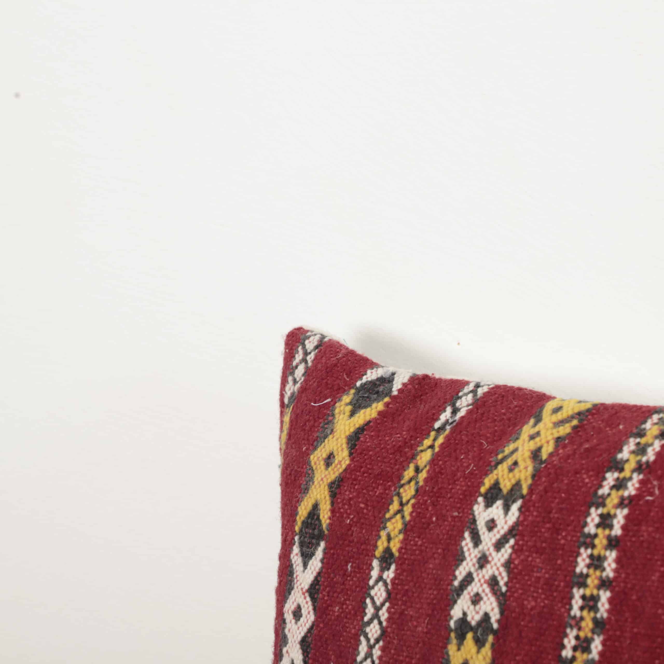 Moroccan Tribal Kilim Pillow 43x34 cm | Handmade Berber Cushion - Image 3