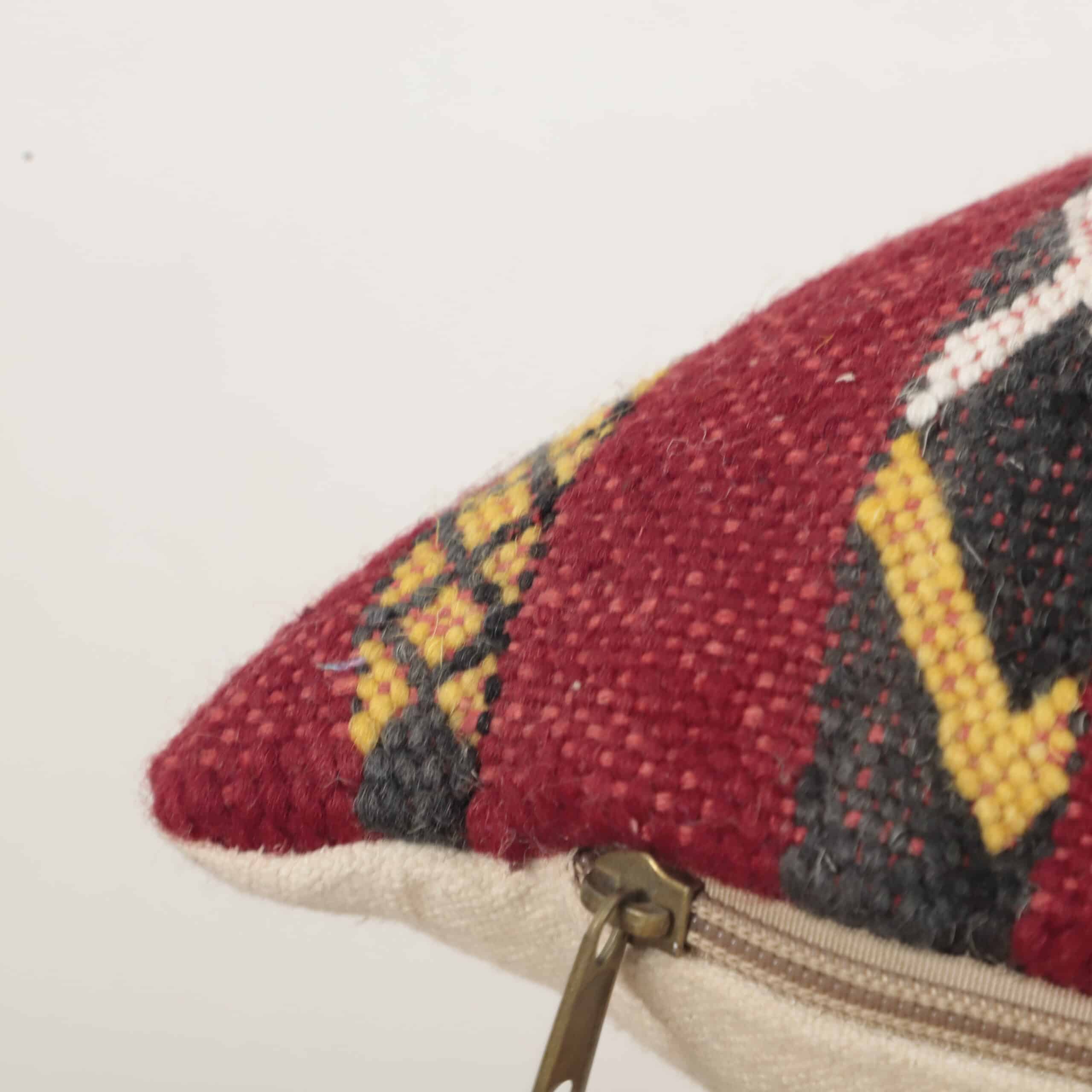 Moroccan Tribal Kilim Pillow 43x34 cm | Handmade Berber Cushion - Image 5