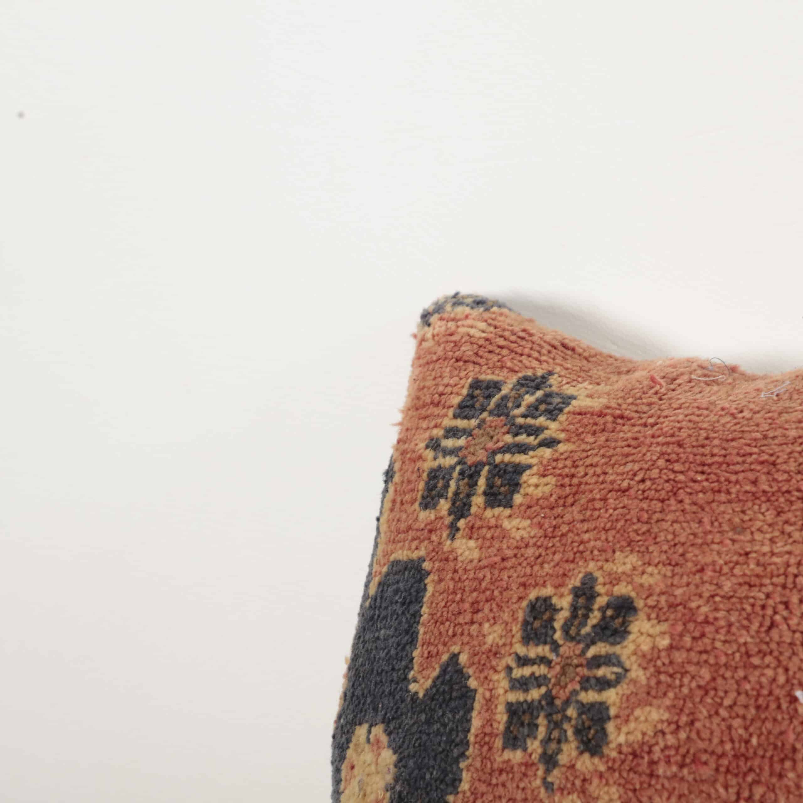 Moroccan Wool Art Pillow 46x45 cm | Handmade Berber Cushion - Image 2