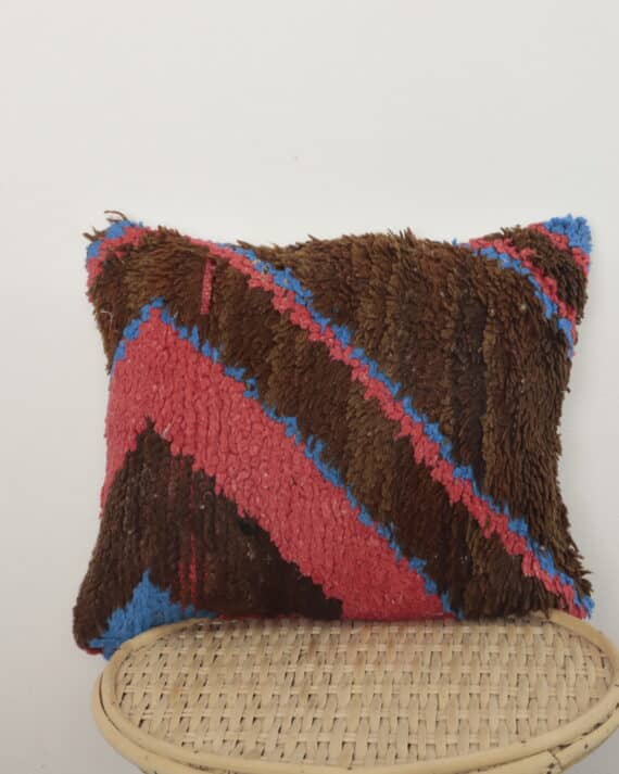 Moroccan diagonal wool pillow