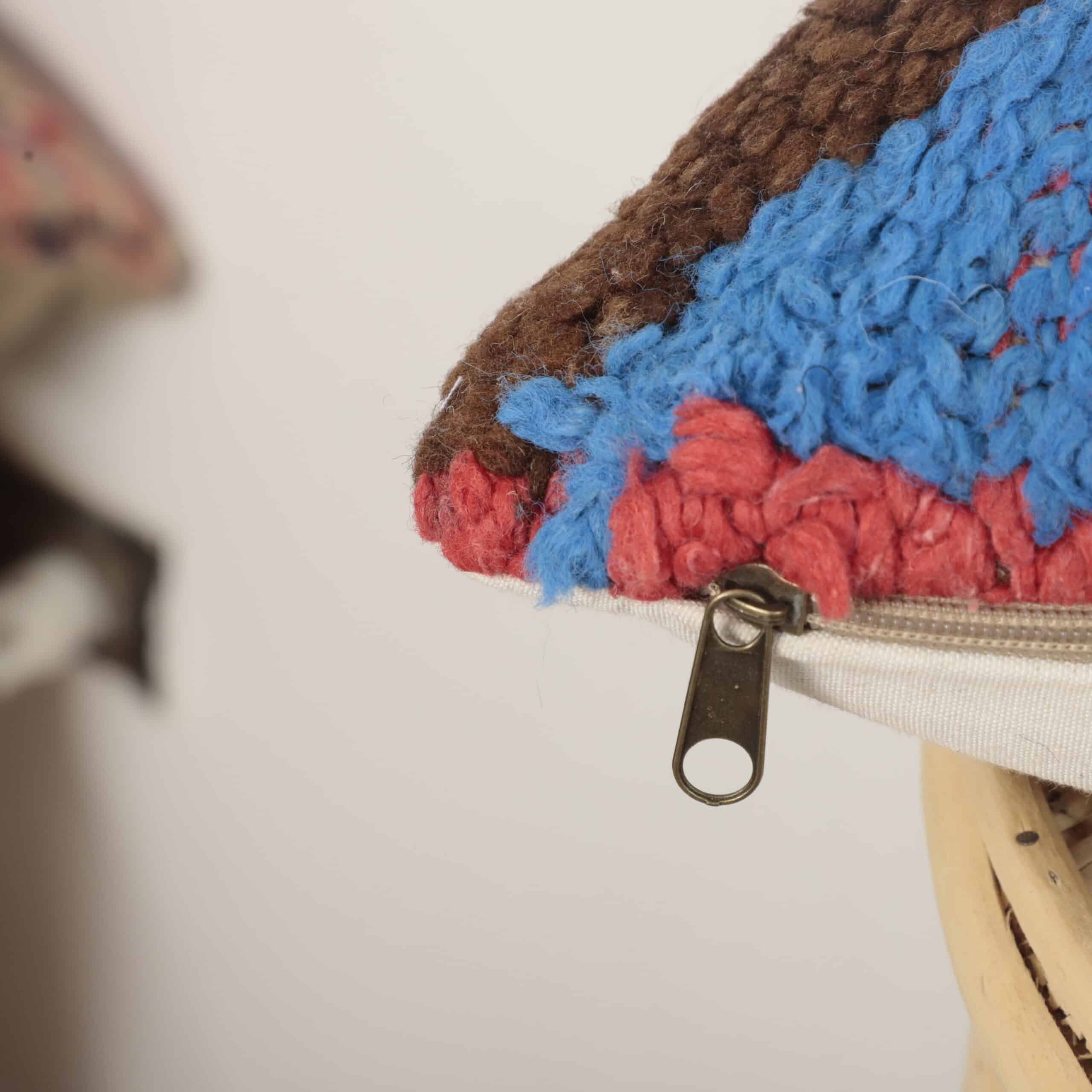 Moroccan Diagonal Wool Pillow 43x34 cm | Handmade Berber Cushion - Image 6