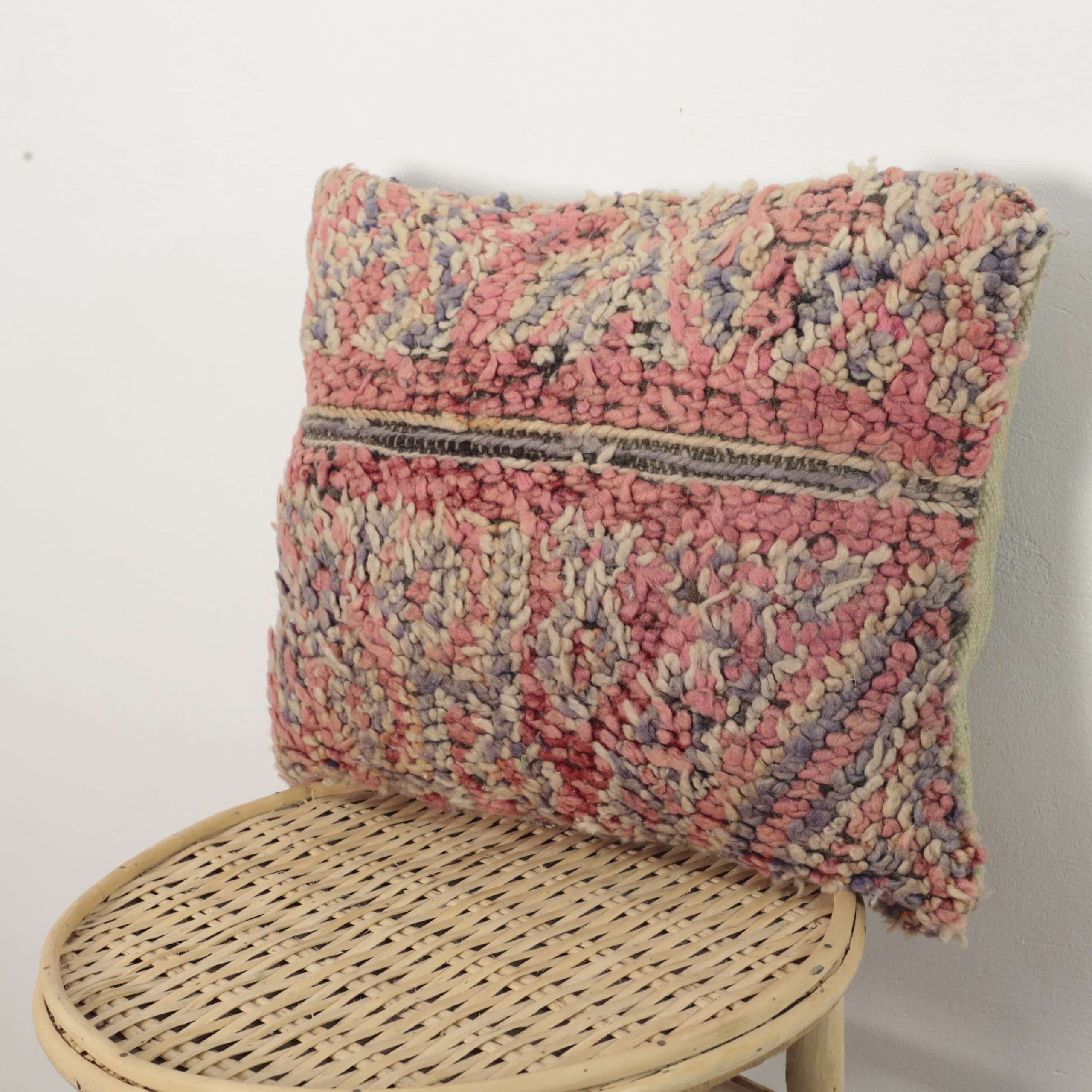 Moroccan Soft Wool Pillow 45x36 cm | Handmade Berber Cushion - Image 2