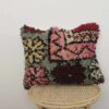 Moroccan high pile pillow with handmade Berber wool and tribal patterns