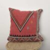 Moroccan V pattern kilim pillow with handmade Berber geometric design