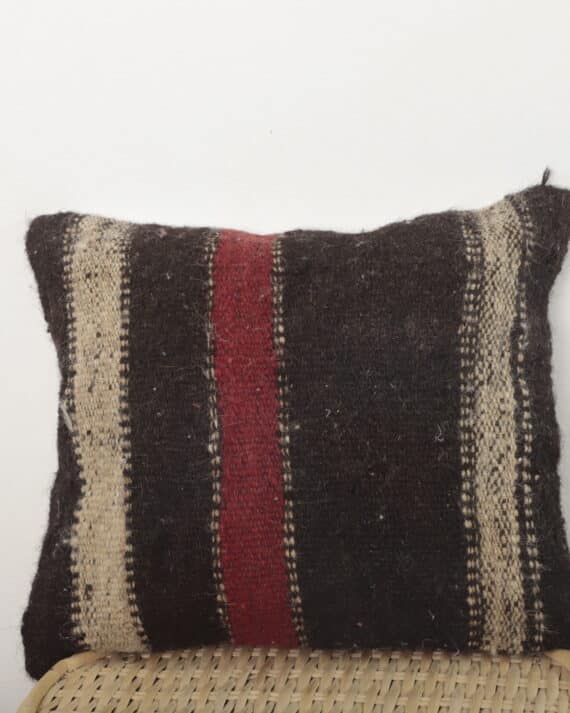 Moroccan dark striped kilim pillow