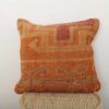 Moroccan orange geometric wool pillow handmade Berber cushion