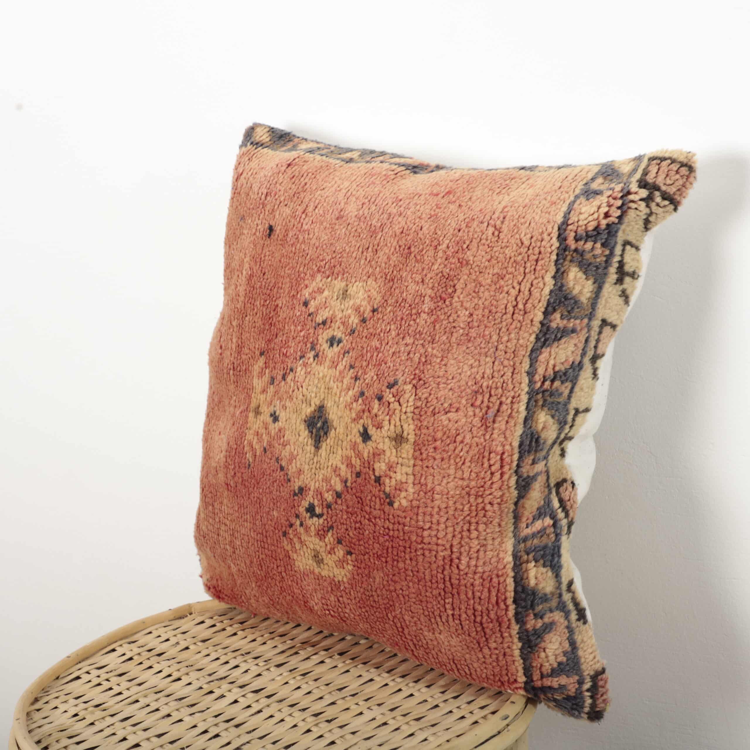Berber Moroccan Pillow 46x45 cm – Handmade Vintage Cushion for Boho Home Décor - Image 6
