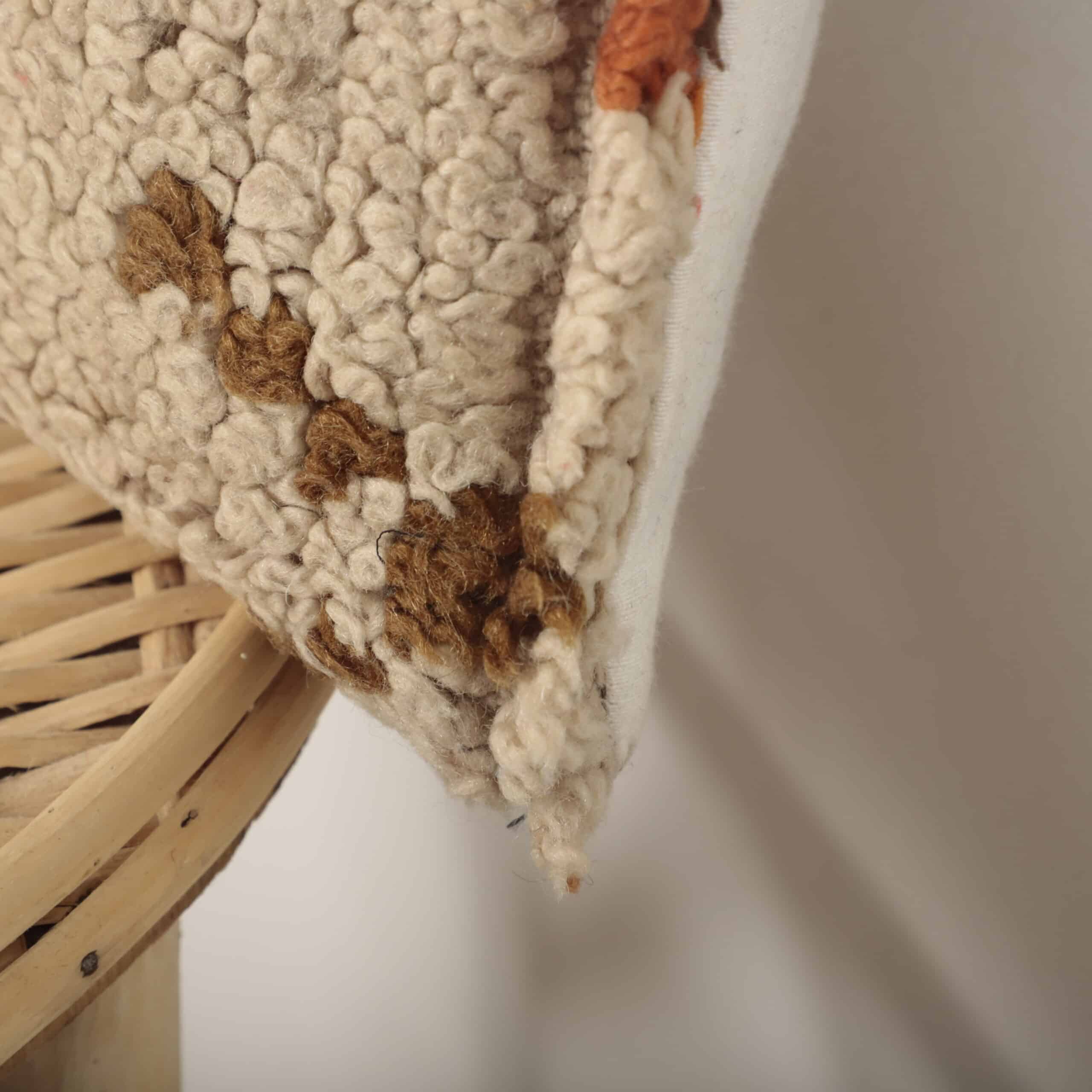 Beni Ourain Moroccan Pillow 43x34 cm – Handmade Wool Berber Cushion - Image 4