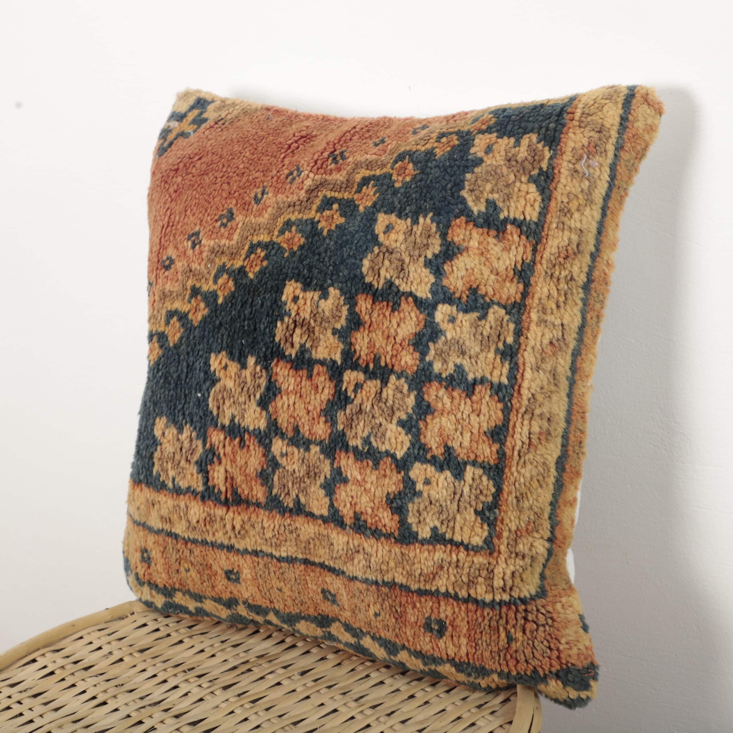 Moroccan Square Pillow 40x40 cm – Handmade Vintage Berber Cushion - Image 9