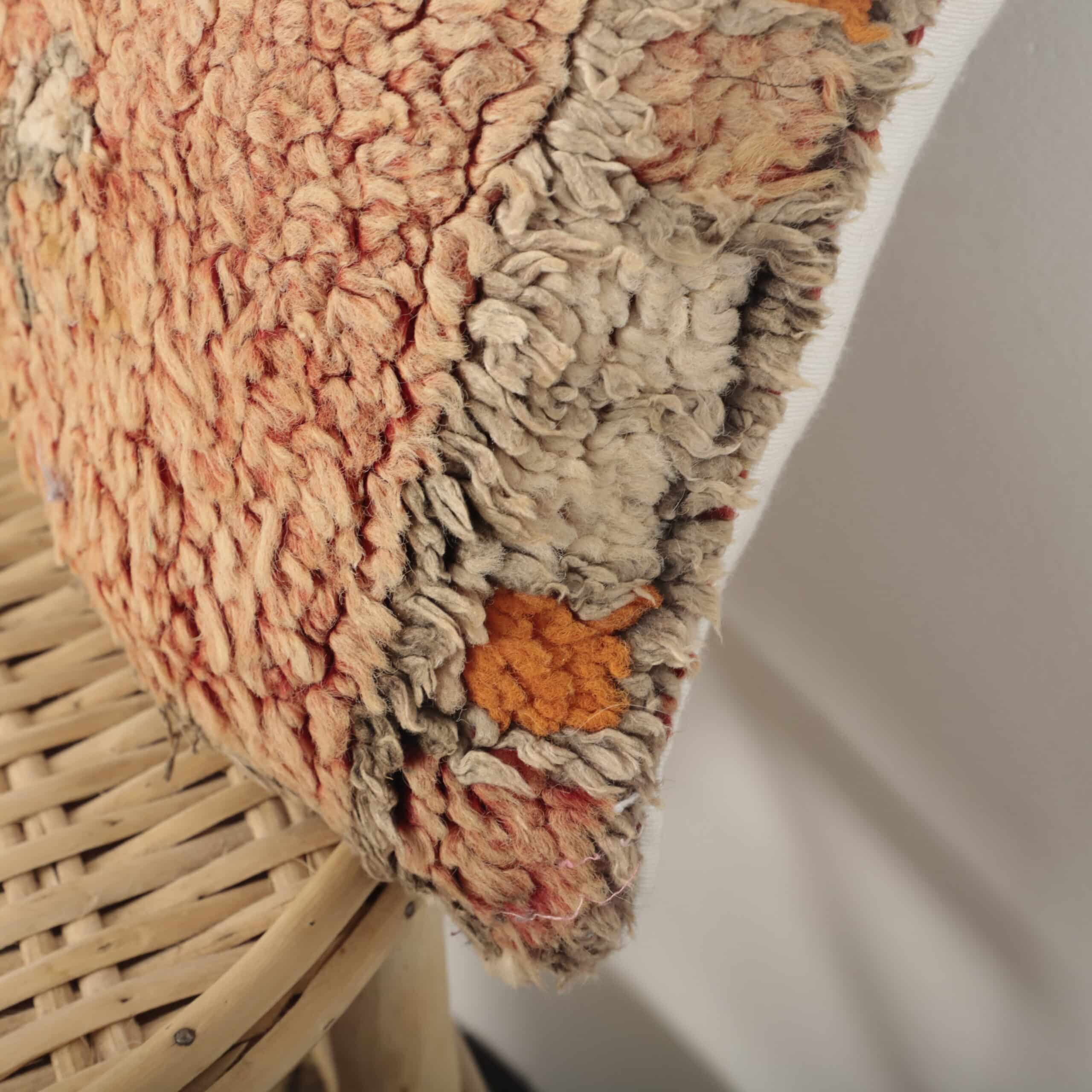 Moroccan Wool Pillow 46x32 cm – Handmade Vintage Berber Cushion - Image 4