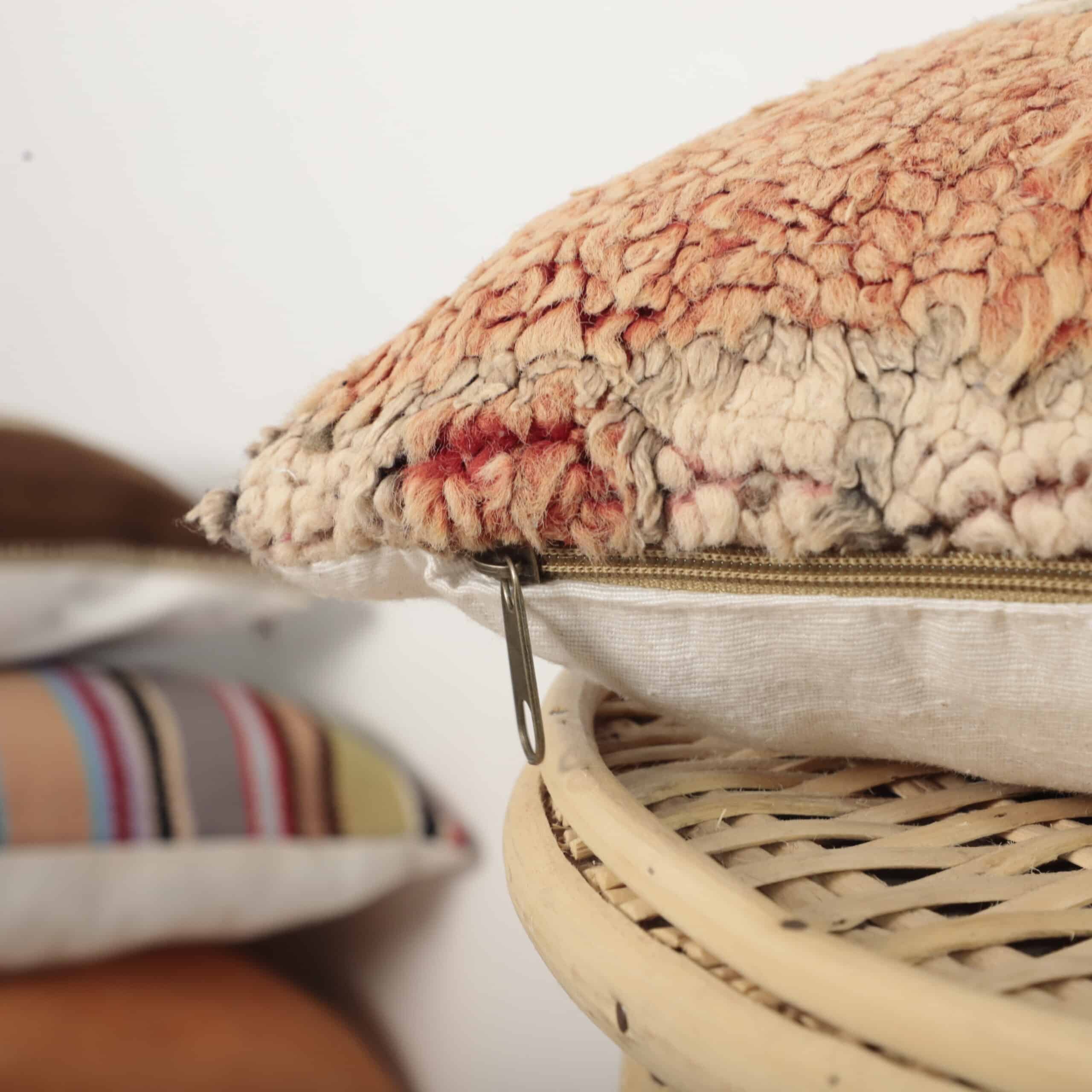 Moroccan Wool Pillow 46x32 cm – Handmade Vintage Berber Cushion - Image 5