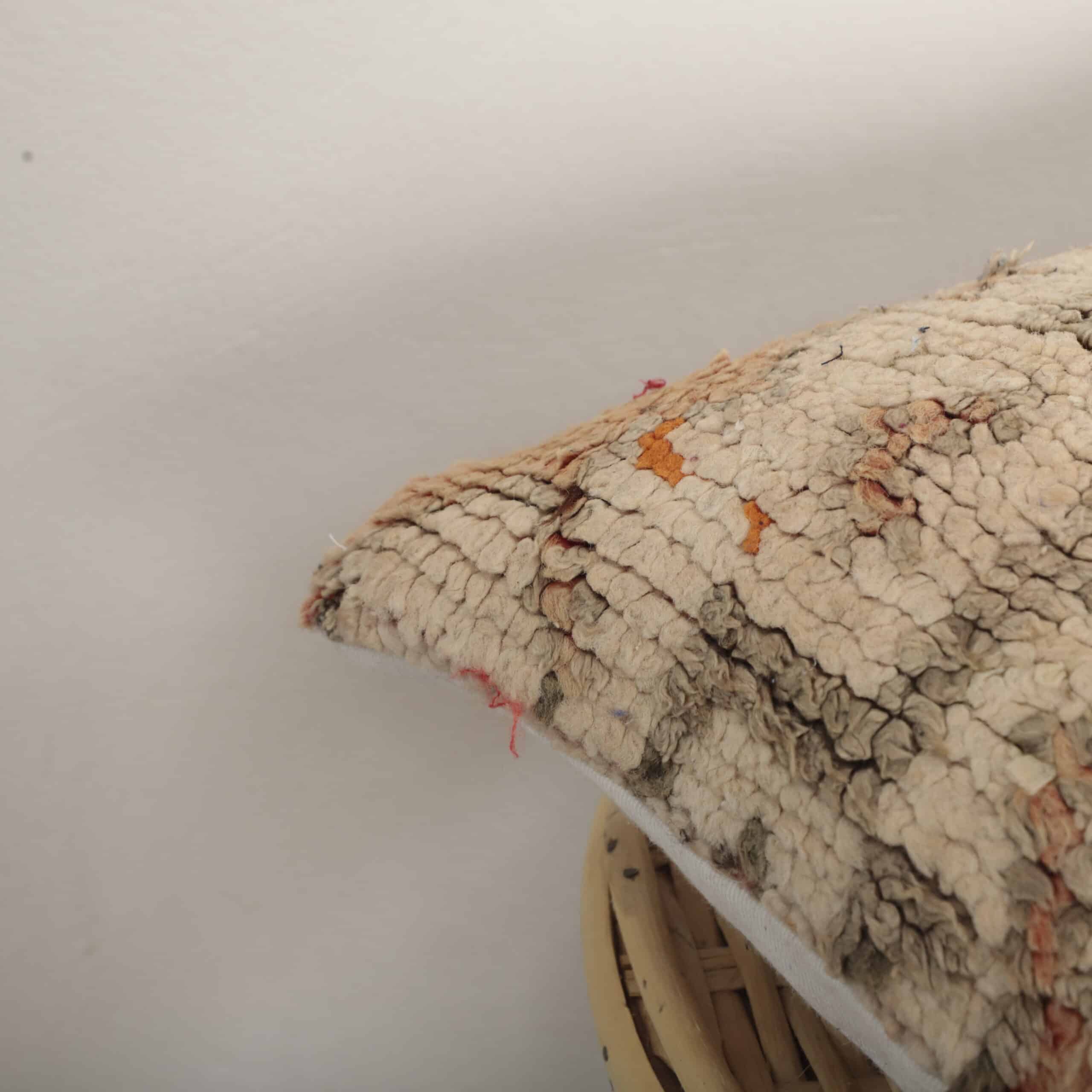 Moroccan Wool Pillow 46x32 cm – Handmade Vintage Berber Cushion - Image 7