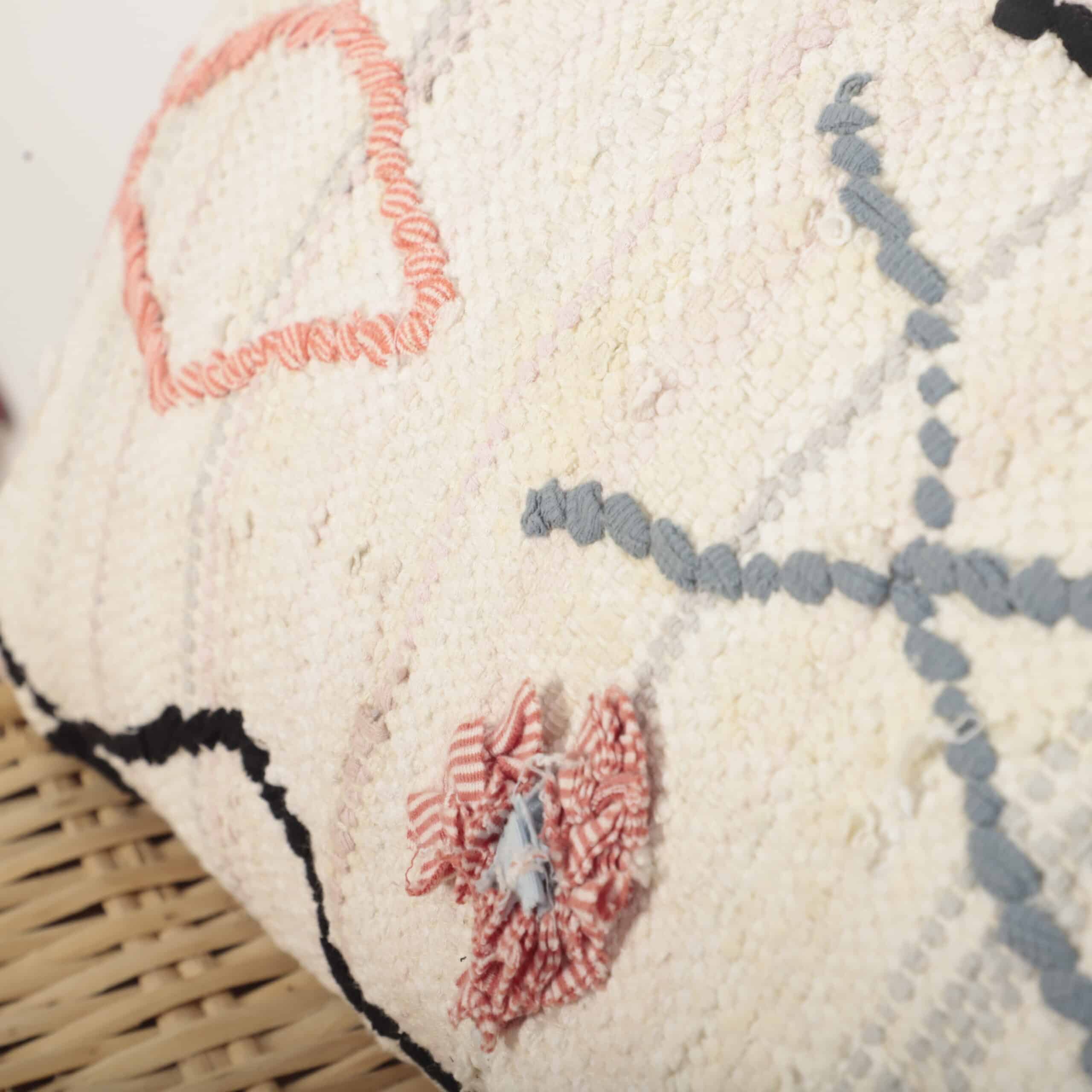 Moroccan Berber Lumbar Pillow 46x30 cm – Handmade Wool Cushion with Geometric Patterns - Image 4