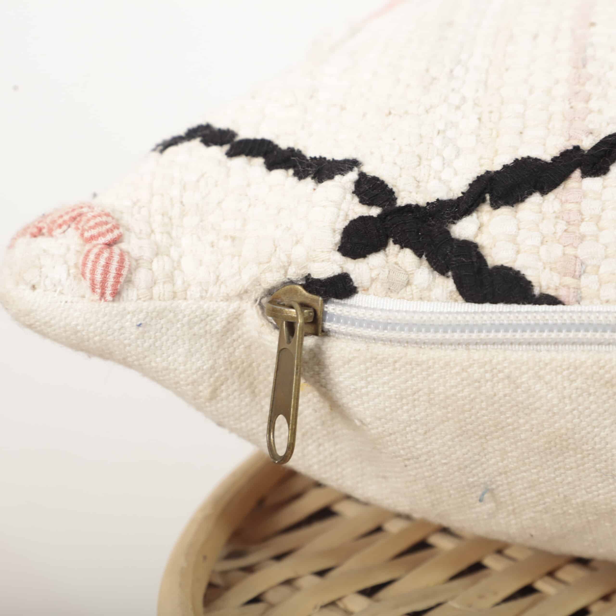 Moroccan Berber Lumbar Pillow 46x30 cm – Handmade Wool Cushion with Geometric Patterns - Image 5