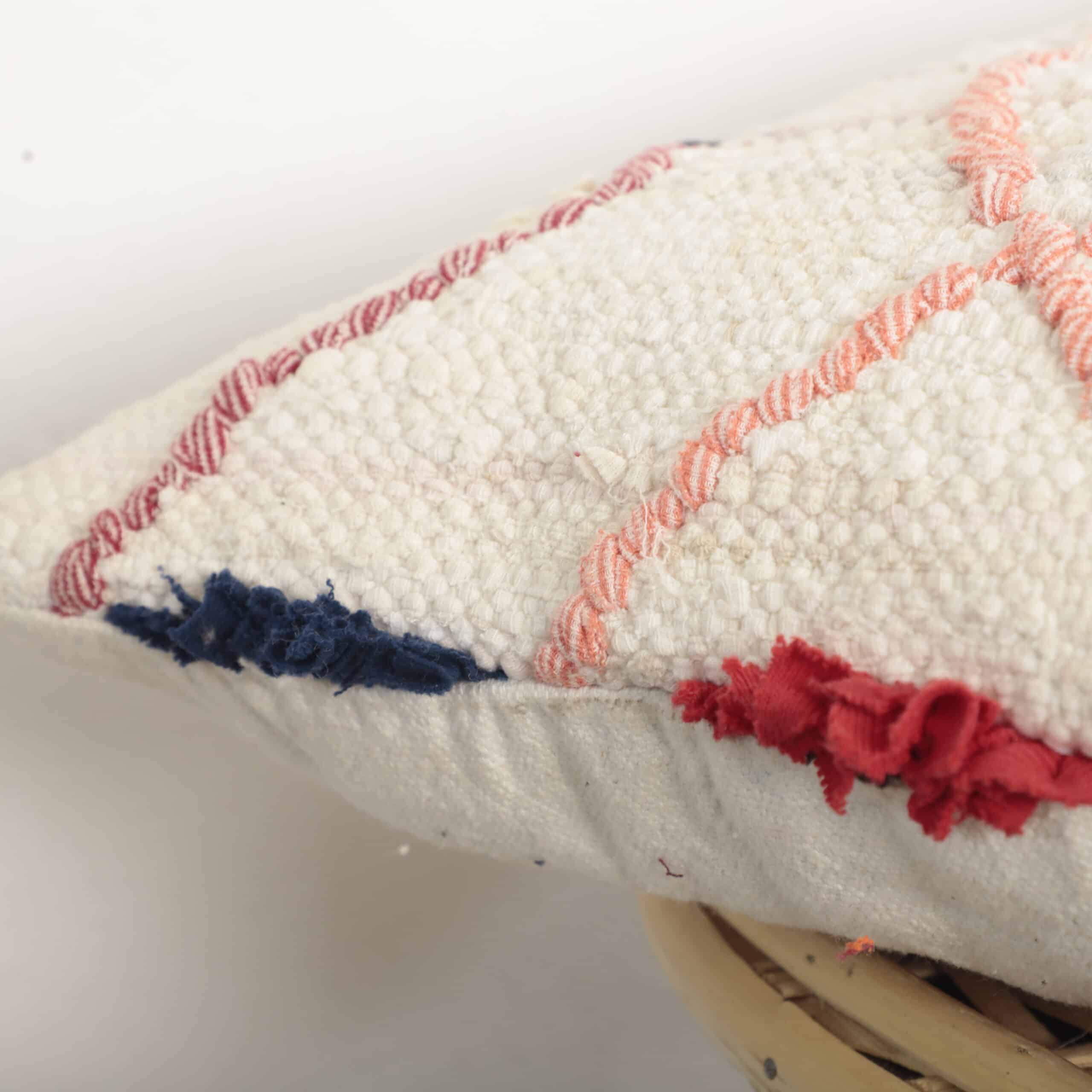 Moroccan Berber Lumbar Pillow 46x30 cm – Handmade Wool Cushion with Geometric Patterns - Image 6