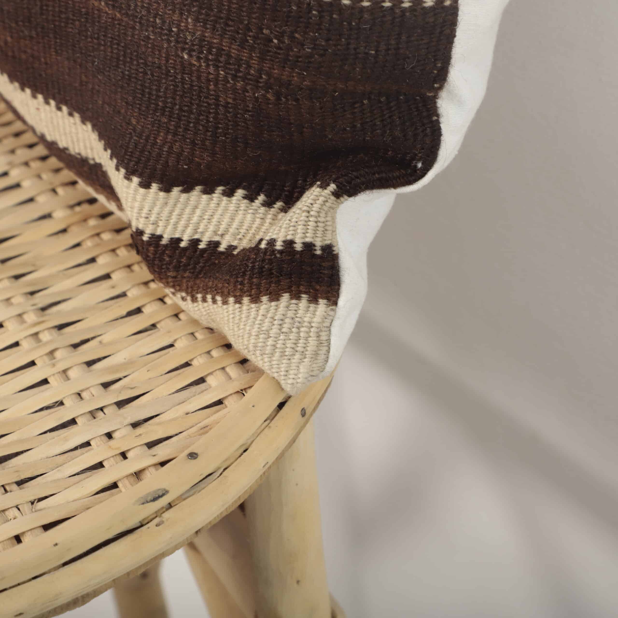 Moroccan Kilim Cushion 40x38 cm – Handmade Striped Berber Pillow - Image 4