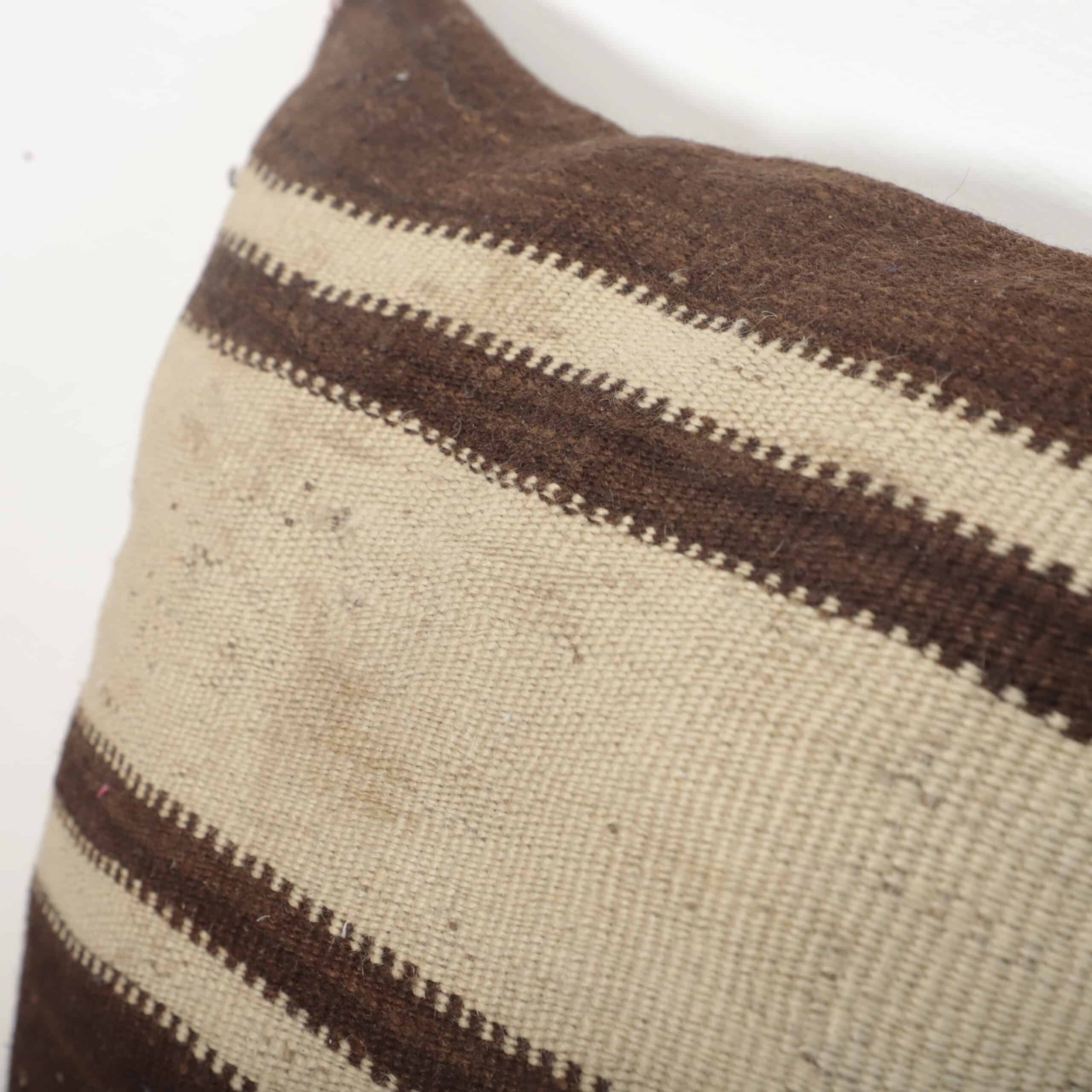 Moroccan Kilim Cushion 40x38 cm – Handmade Striped Berber Pillow - Image 5