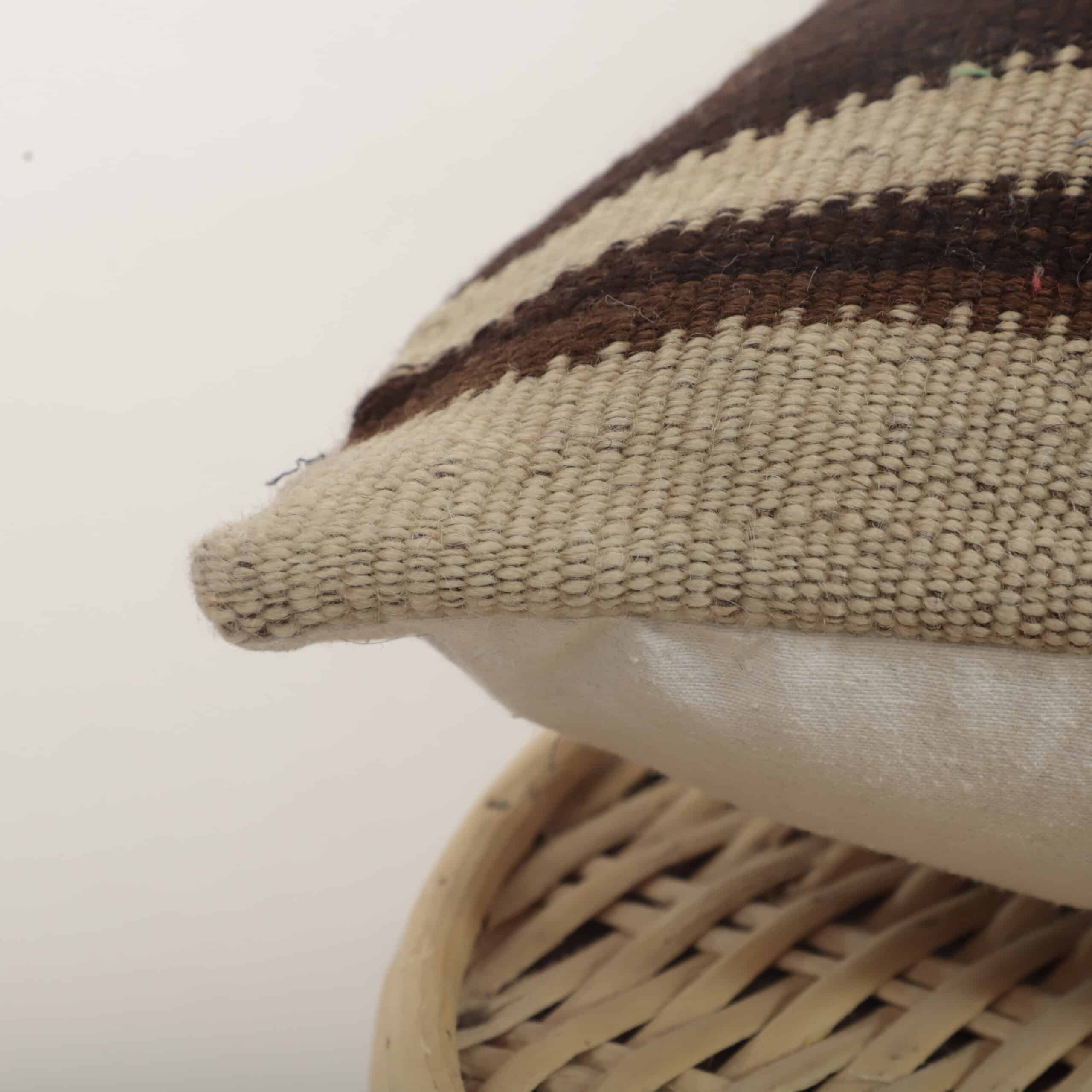 Moroccan Kilim Cushion 40x38 cm – Handmade Striped Berber Pillow - Image 6