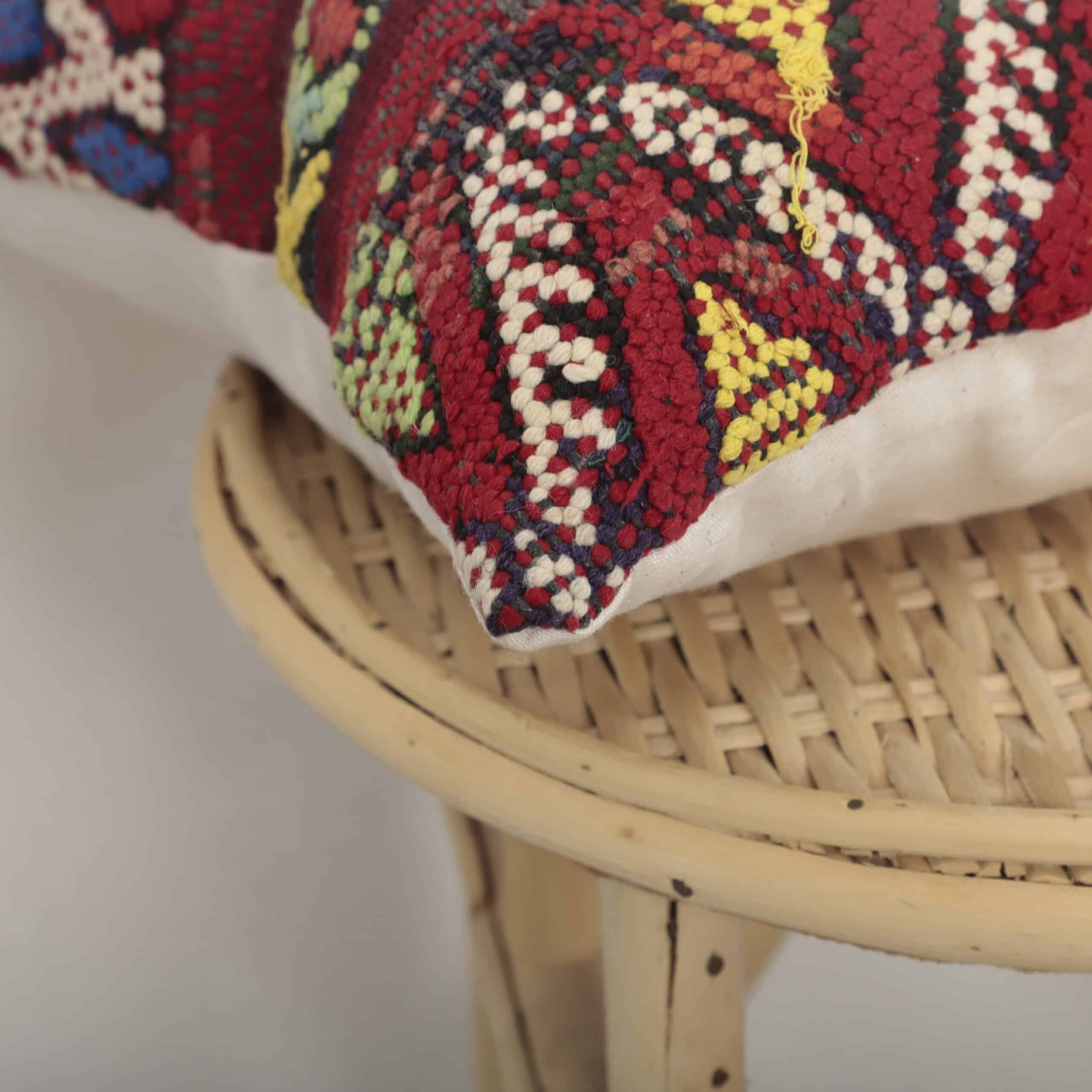 Moroccan Tribal Pillow 41x39 cm – Handmade Berber Cushion with Geometric Patterns - Image 4