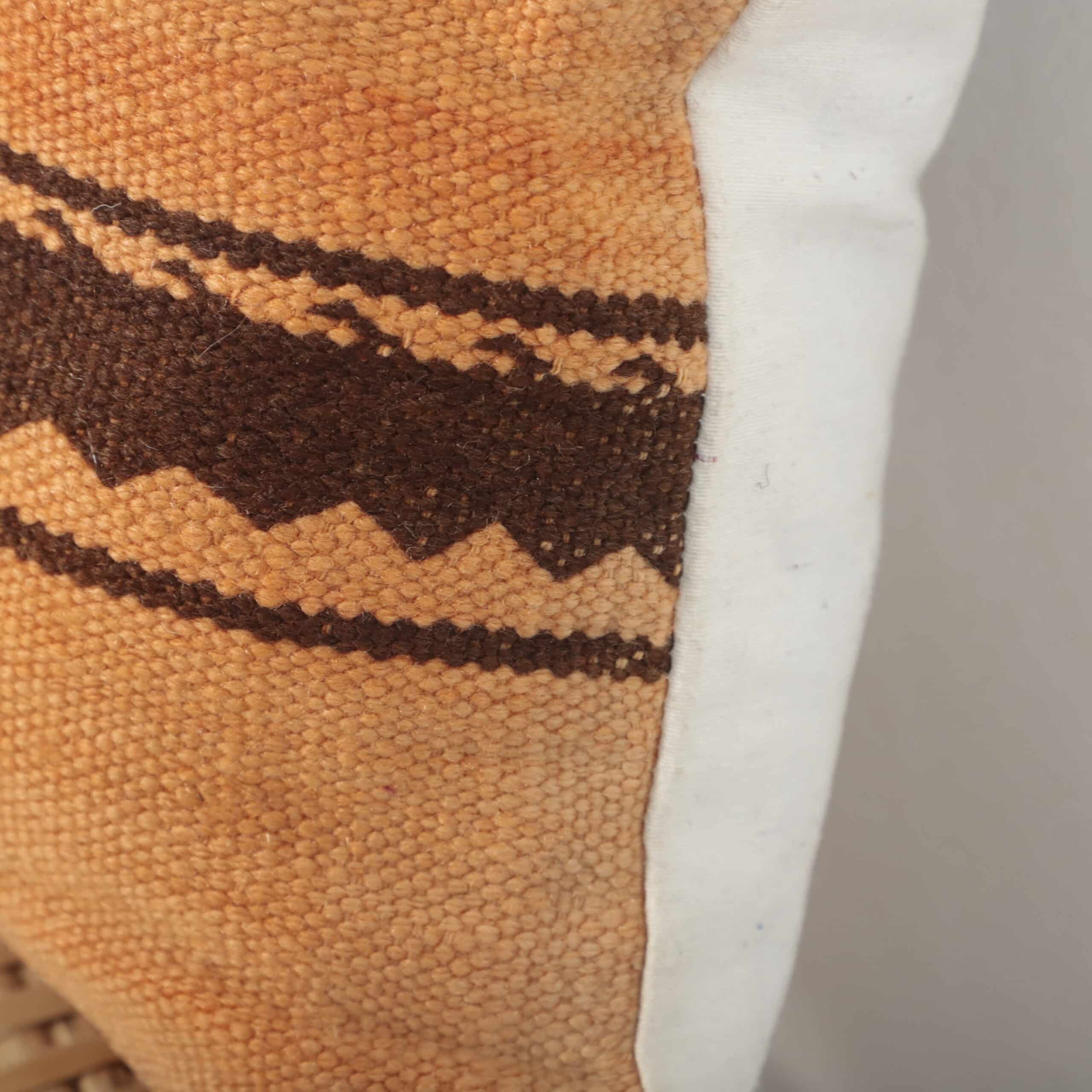 Moroccan Kilim Pillow Cover 40x37 cm – Handmade Berber Cushion in Warm Tones - Image 3