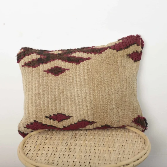 Berber Wool Pillow 43x31 cm – Handmade Moroccan Cushion