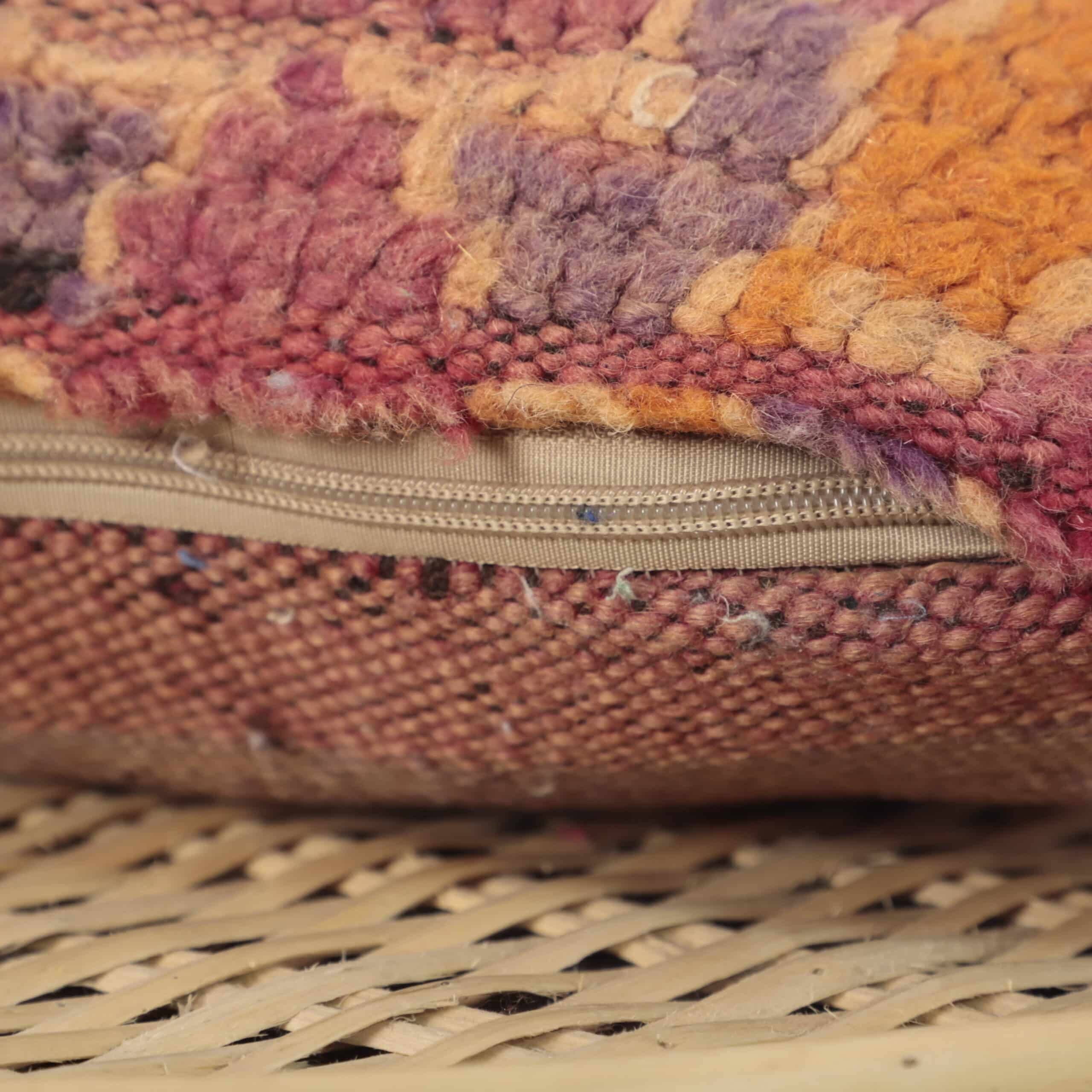 Vintage Moroccan Pillow 43x32 cm – Handmade Berber Cushion in Warm Tones - Image 4