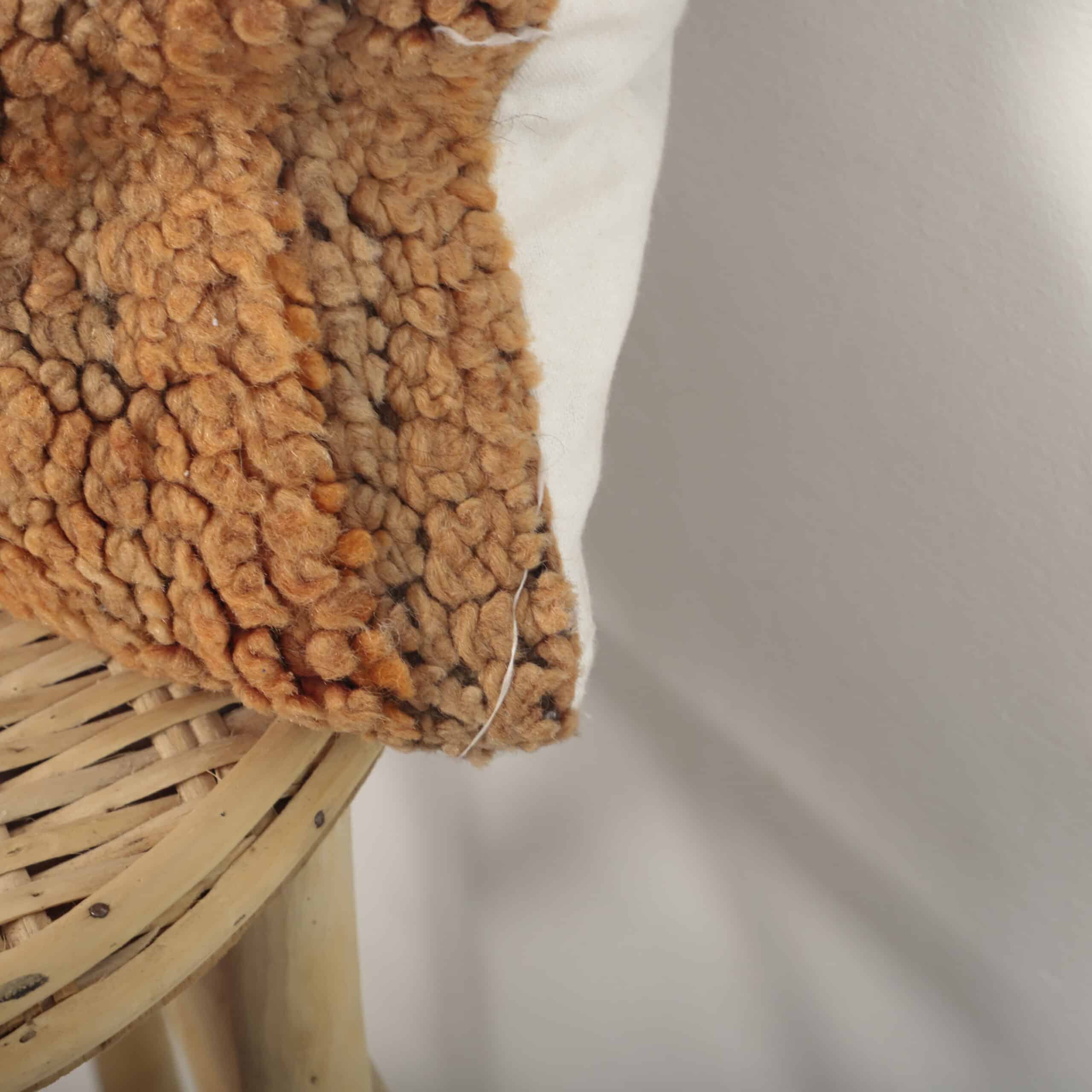 Moroccan Wool Pillow 44x42 cm – Handmade Berber Cushion in Warm Earth Tones - Image 6