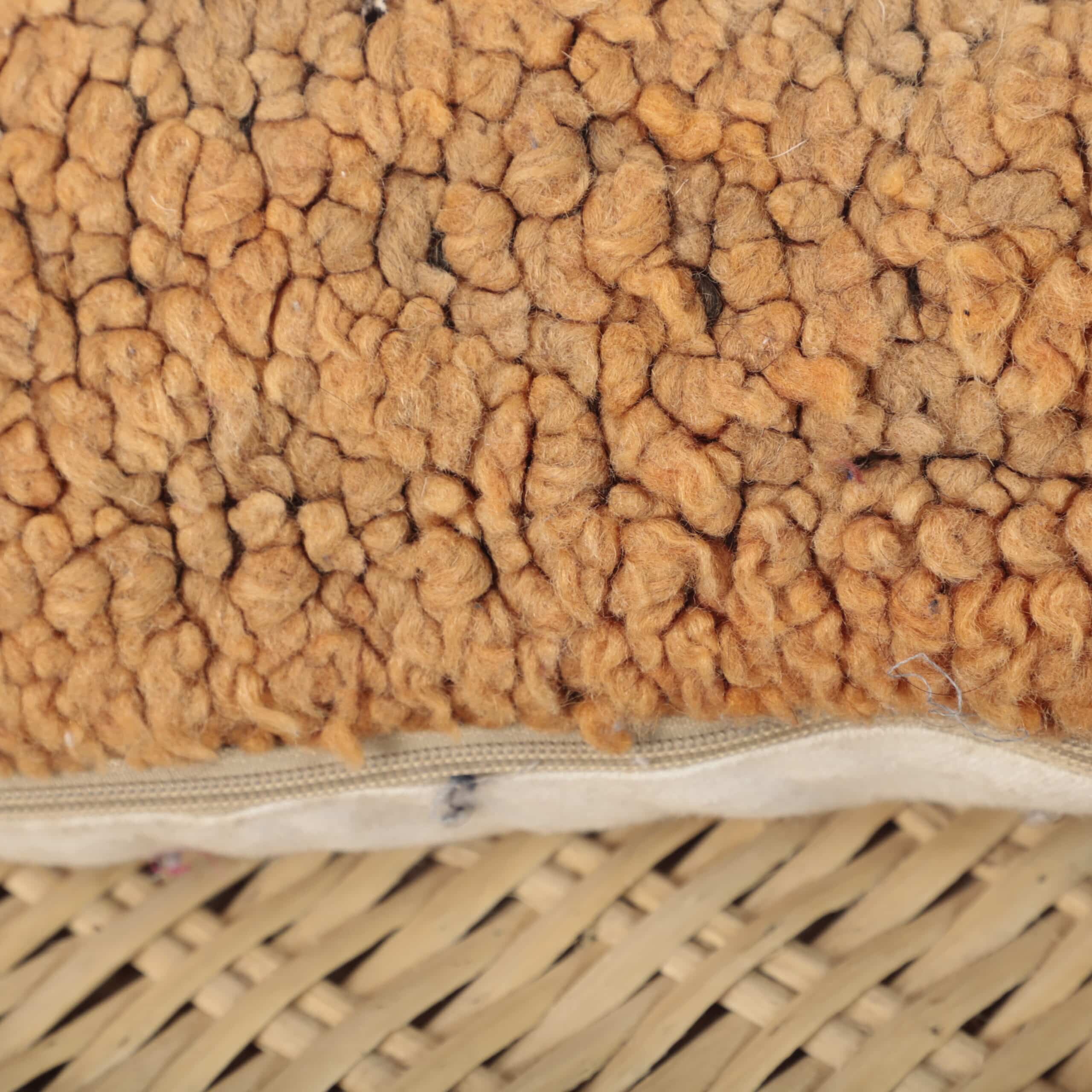 Moroccan Wool Pillow 44x42 cm – Handmade Berber Cushion in Warm Earth Tones - Image 7